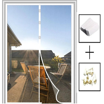 EMBRIZA – Magnetic Soft Gauze Door Curtain with Elegant Embroidery