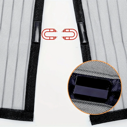 EMBRIZA – Magnetic Soft Gauze Door Curtain with Elegant Embroidery