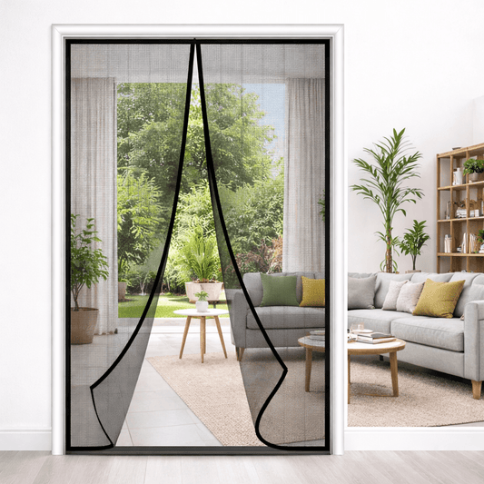 EMBRIZA – Magnetic Soft Gauze Door Curtain with Elegant Embroidery