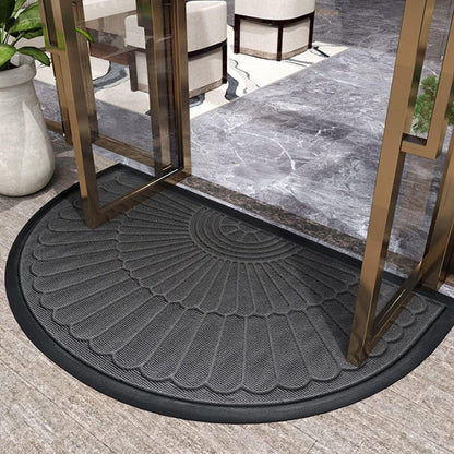 ENTRYZONE – Semi-Circular Door Mat with Anti-Slip Backing, All-Weather Dirt Trapper
