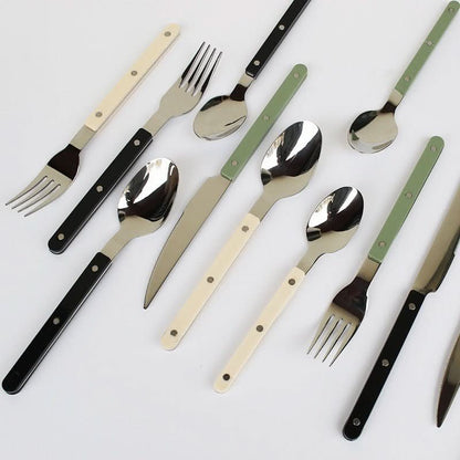 ETERNISERVE – 24-Piece Engraved Stainless Steel Cutlery Set for 6