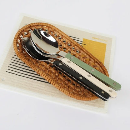 ETERNISERVE – 24-Piece Engraved Stainless Steel Cutlery Set for 6