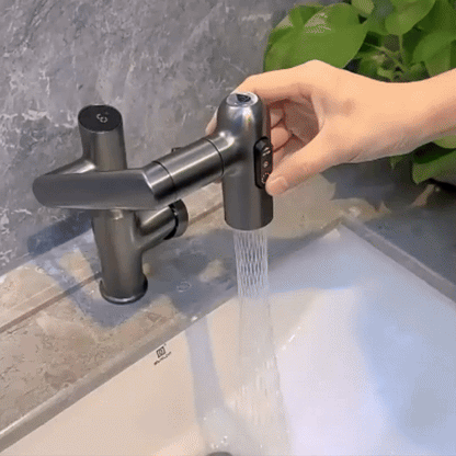 FLOWAXIS – 360° Swiveling Kitchen Faucet with Adjustable Height & Temperature Display
