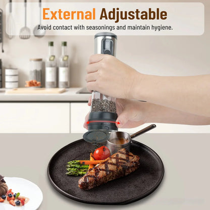 FINECOARSE – Rechargeable Electric Salt and Pepper Grinder Set with Adjustable Coarseness
