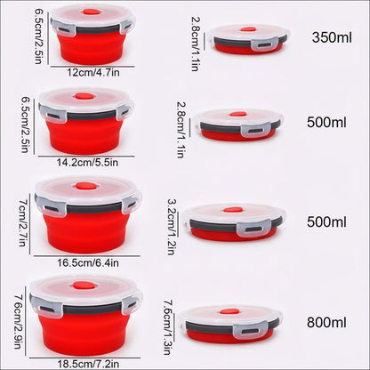 FLEXIBENTO – Collapsible Silicone Bento Lunch Box Set, Portable Food Container with Leak-Proof Lid