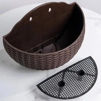 FLORAVA – Rattan-Style Wall-Mounted Planter for Indoor & Outdoor Decor