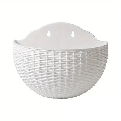 FLORAVA – Rattan-Style Wall-Mounted Planter for Indoor & Outdoor Decor