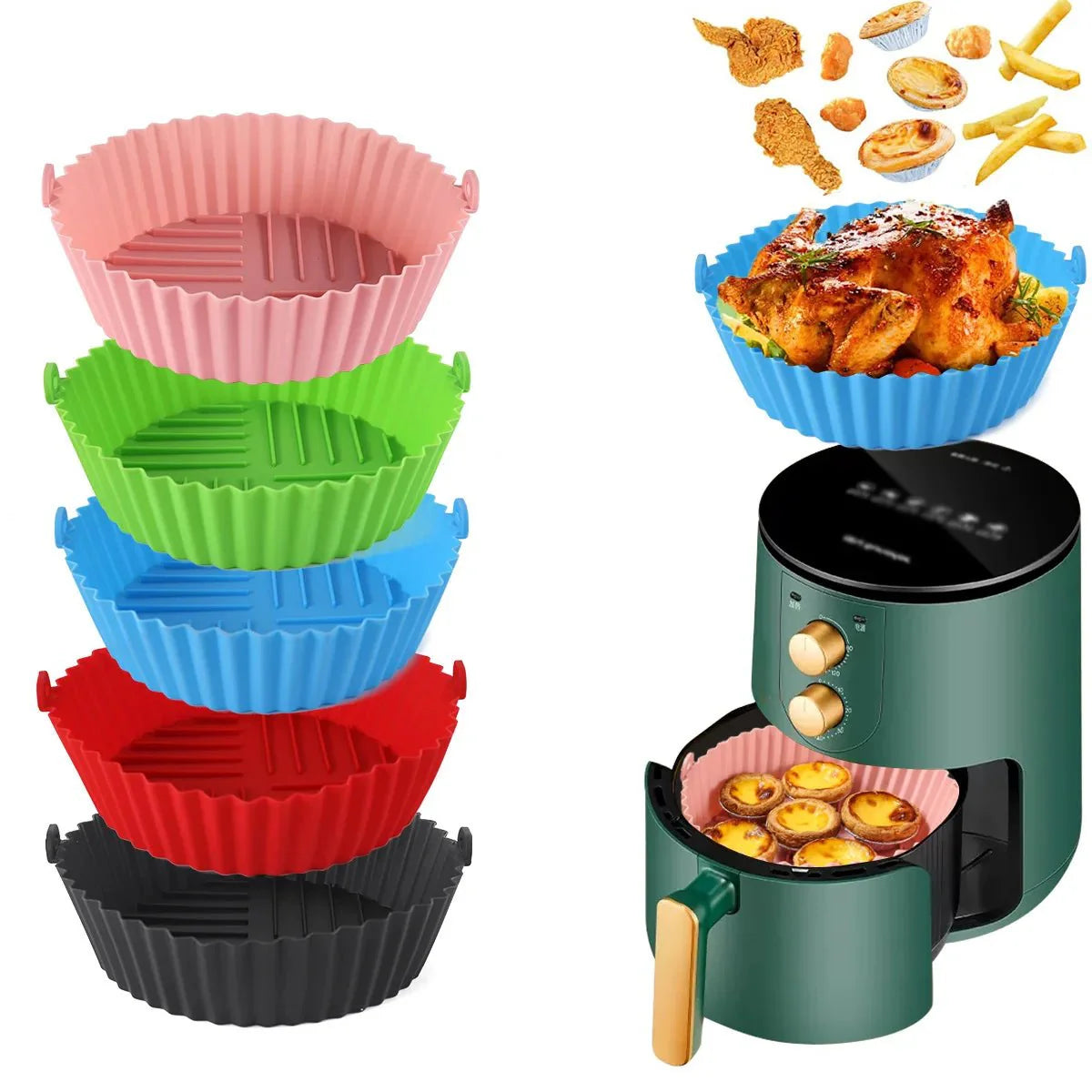 FOLDICOOK – Foldable Silicone Air Fryer Baking Tray with High-Temperature Resistance