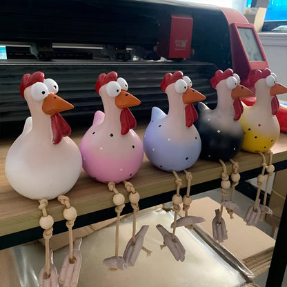 GARDENBLINK – Resin Chicken Statue with Expressive Big Eyes for Delightful Garden Décor