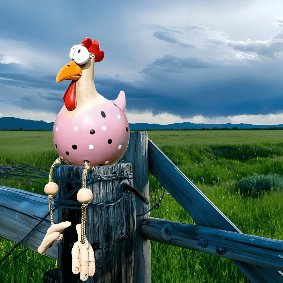 GARDENBLINK – Resin Chicken Statue with Expressive Big Eyes for Delightful Garden Décor