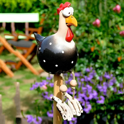 GARDENBLINK – Resin Chicken Statue with Expressive Big Eyes for Delightful Garden Décor