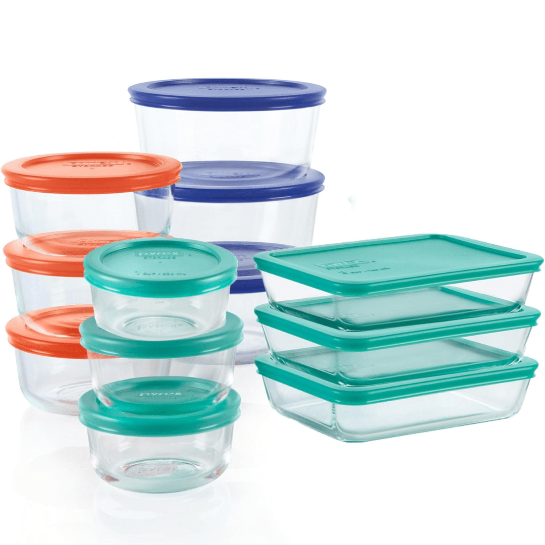 Glassker – 12-Piece Glass Food Storage Set with Airtight Leakproof Lids