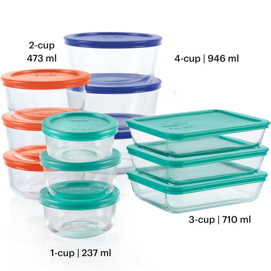 Glassker – 12-Piece Glass Food Storage Set with Airtight Leakproof Lids