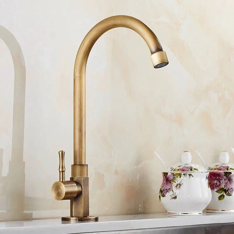 Aethel Tap – 300 mm High Spout in Elegant Antique Brass