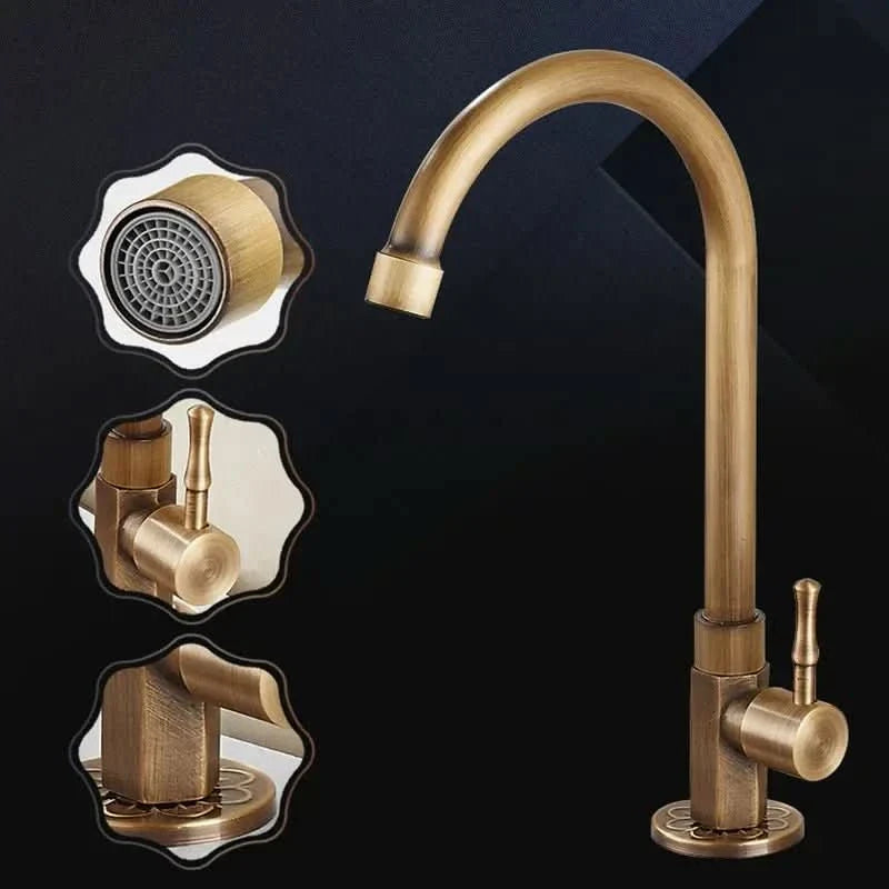 Aethel Tap – 300 mm High Spout in Elegant Antique Brass