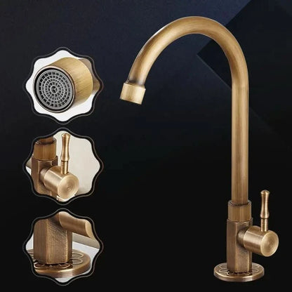Aethel Tap – 300 mm High Spout in Elegant Antique Brass
