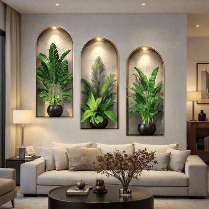 GREENVUE – Lifelike 3D Plant Wall Stickers for Effortless Home Decor