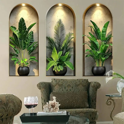 GREENVUE – Lifelike 3D Plant Wall Stickers for Effortless Home Decor