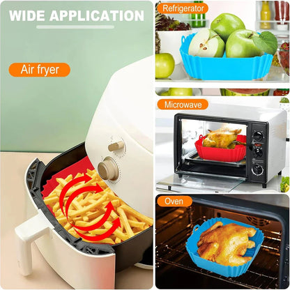 GRIPFRY – Silicone Air Fryer Liner with Side Handles for Clean, Non-Stick Cooking