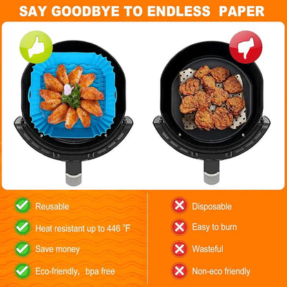 GRIPFRY – Silicone Air Fryer Liner with Side Handles for Clean, Non-Stick Cooking