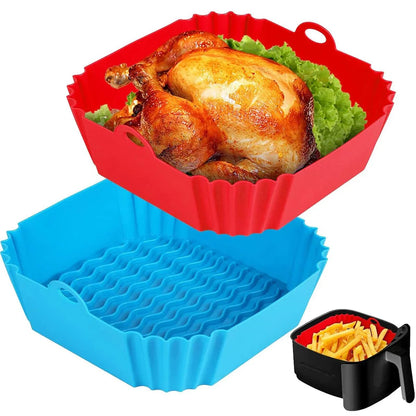 GRIPFRY – Silicone Air Fryer Liner with Side Handles for Clean, Non-Stick Cooking