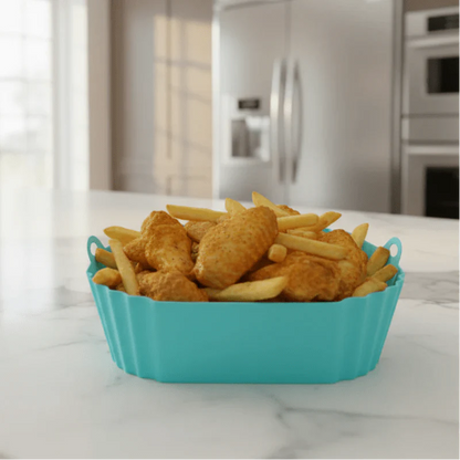 GRIPFRY – Silicone Air Fryer Liner with Side Handles for Clean, Non-Stick Cooking