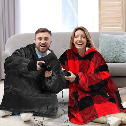 Dark Color Sherpa Oversized Hoodie Blanket