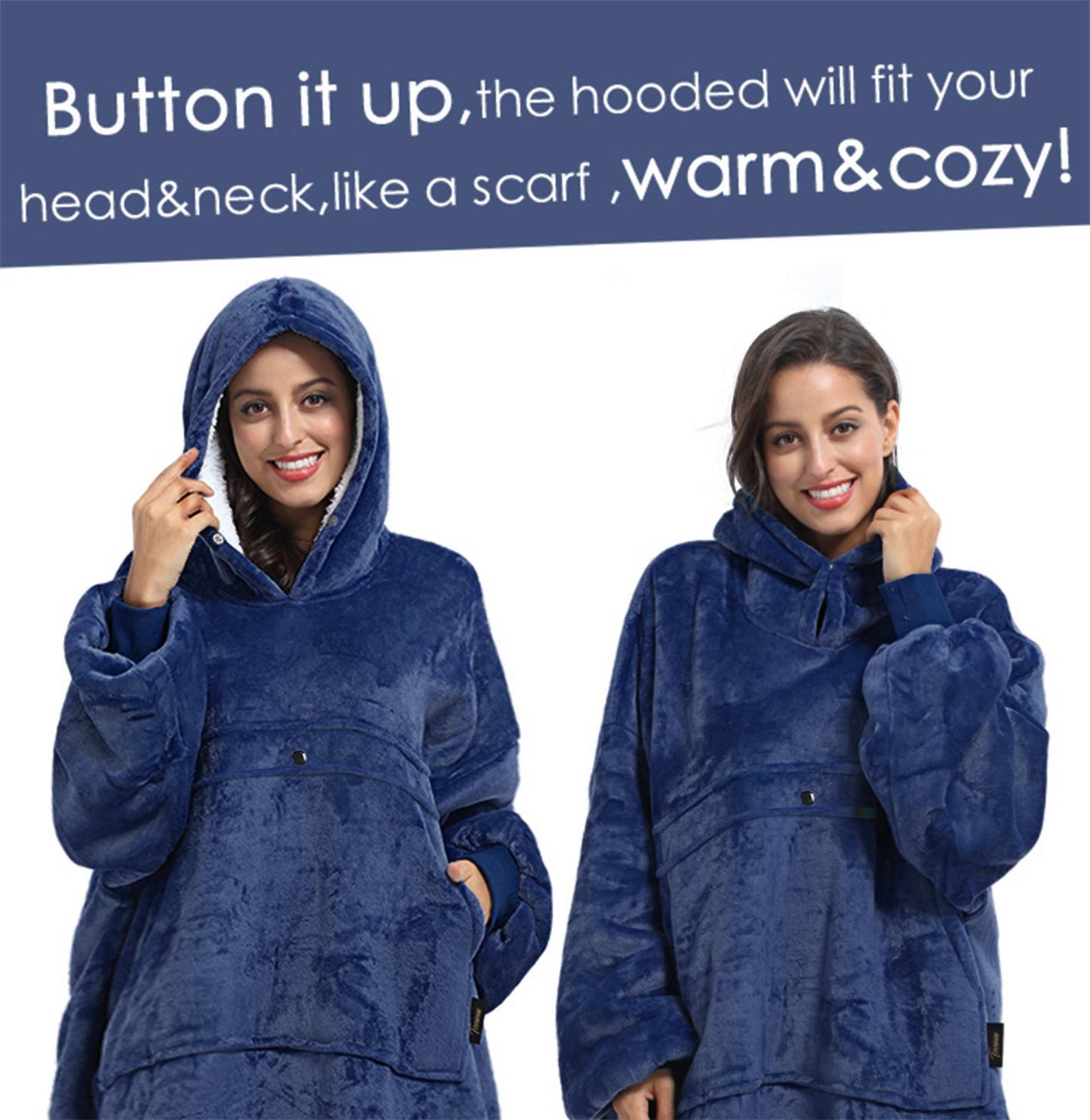 Dark Color Sherpa Oversized Hoodie Blanket