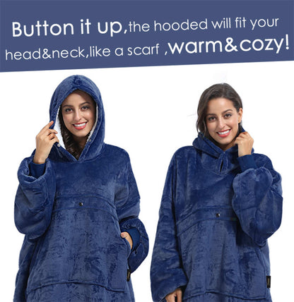 Dark Color Sherpa Oversized Hoodie Blanket
