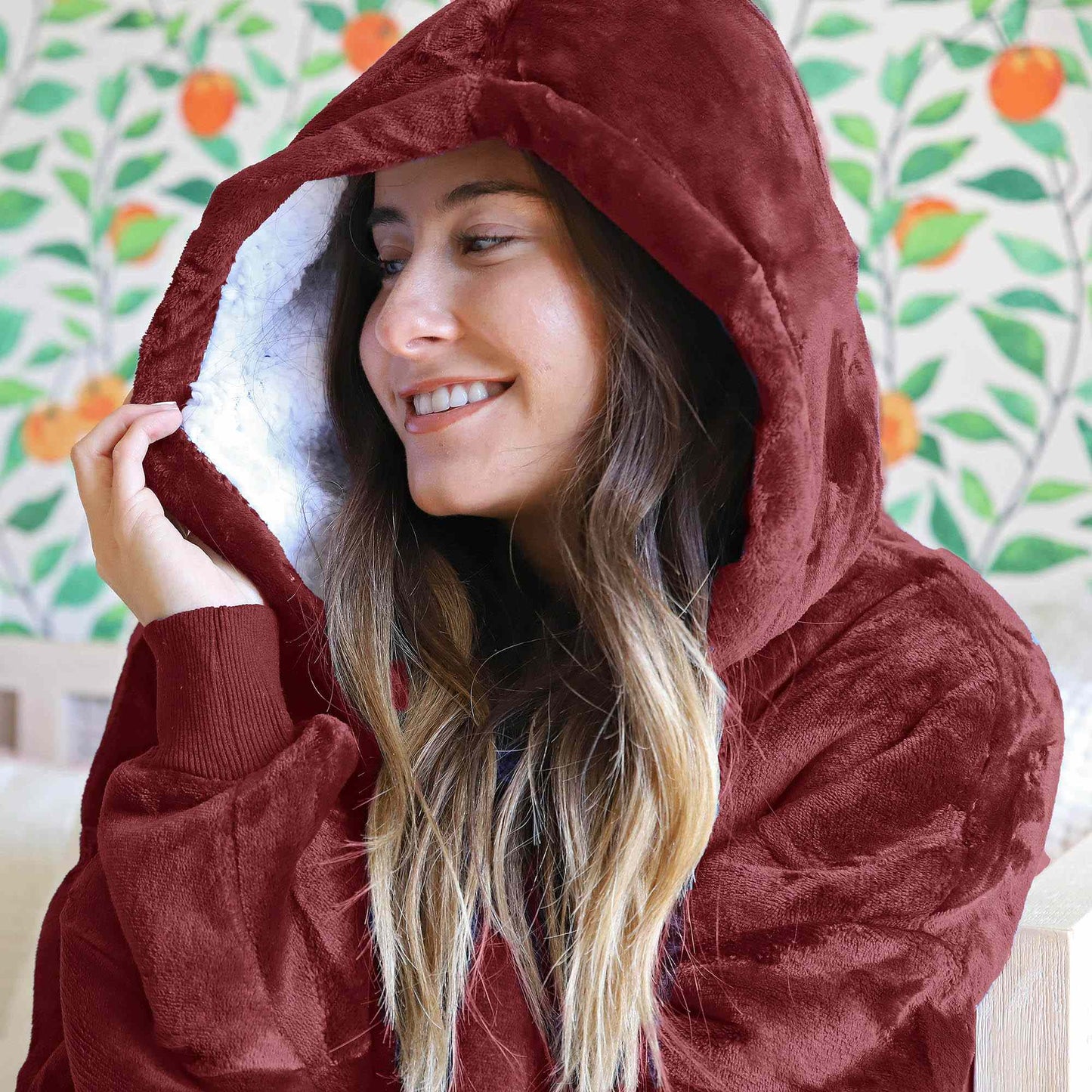 Dark Color Sherpa Oversized Hoodie Blanket