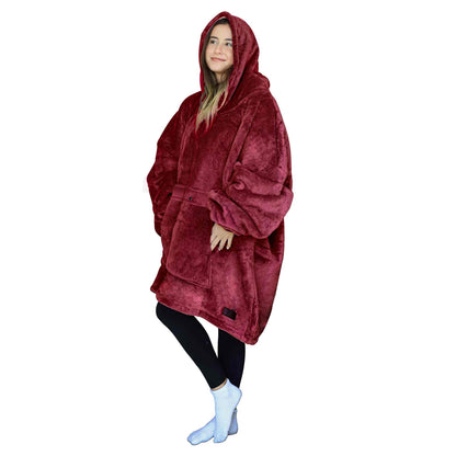 Dark Color Sherpa Oversized Hoodie Blanket