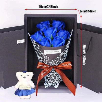 HOMEBLOOM – 7 Heads Rose Artificial Bouquet Flower for Valentine’s Day and Interior Decor