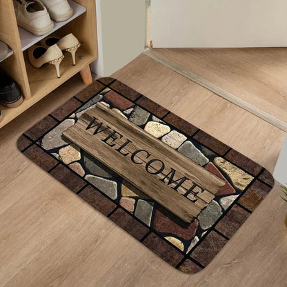 HOMEGREET – Floral & Letter Anti-Slip Door Mat