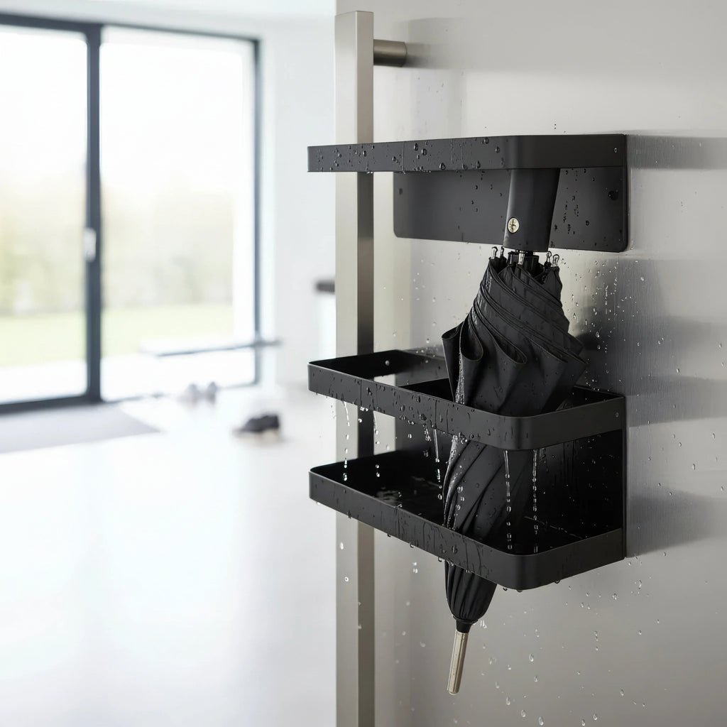 HOMELUX – Adjustable Umbrella Stand with Drip Tray and Premium Iron Finish