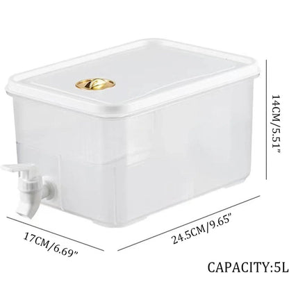 HYDRATANK – 5L Cold Water Dispenser with Easy-Pour Faucet, Strong PP Plastic Build