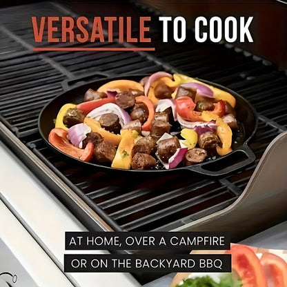 IRONPLATE – Non-Stick Cast Iron Griddle Pan with Dual Carry Handles