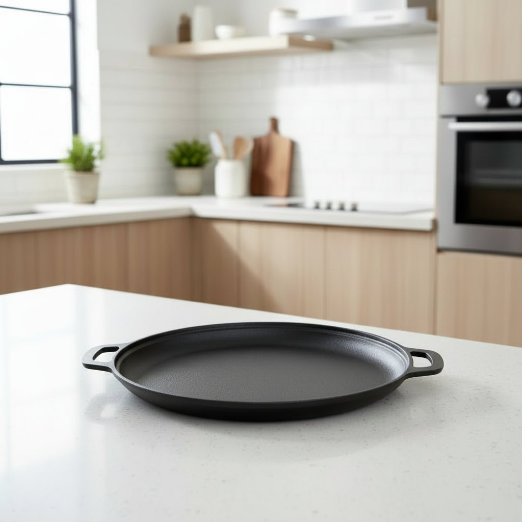 IRONPLATE – Non-Stick Cast Iron Griddle Pan with Dual Carry Handles