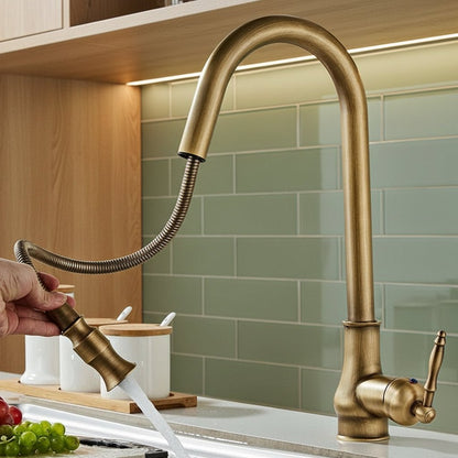 KITCHFLOW – Antique Bronze Pull-Out Kitchen Faucet with Touch Sensor