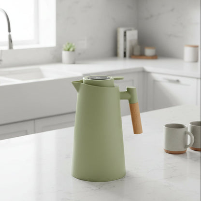 Lattea – Thermal Jug with Temperature Display, Leak-Proof Design & Wooden Handle