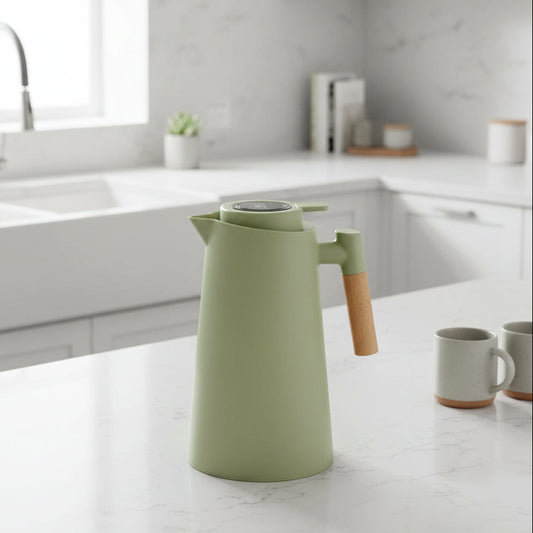 Lattea – Thermal Jug with Temperature Display, Leak-Proof Design & Wooden Handle