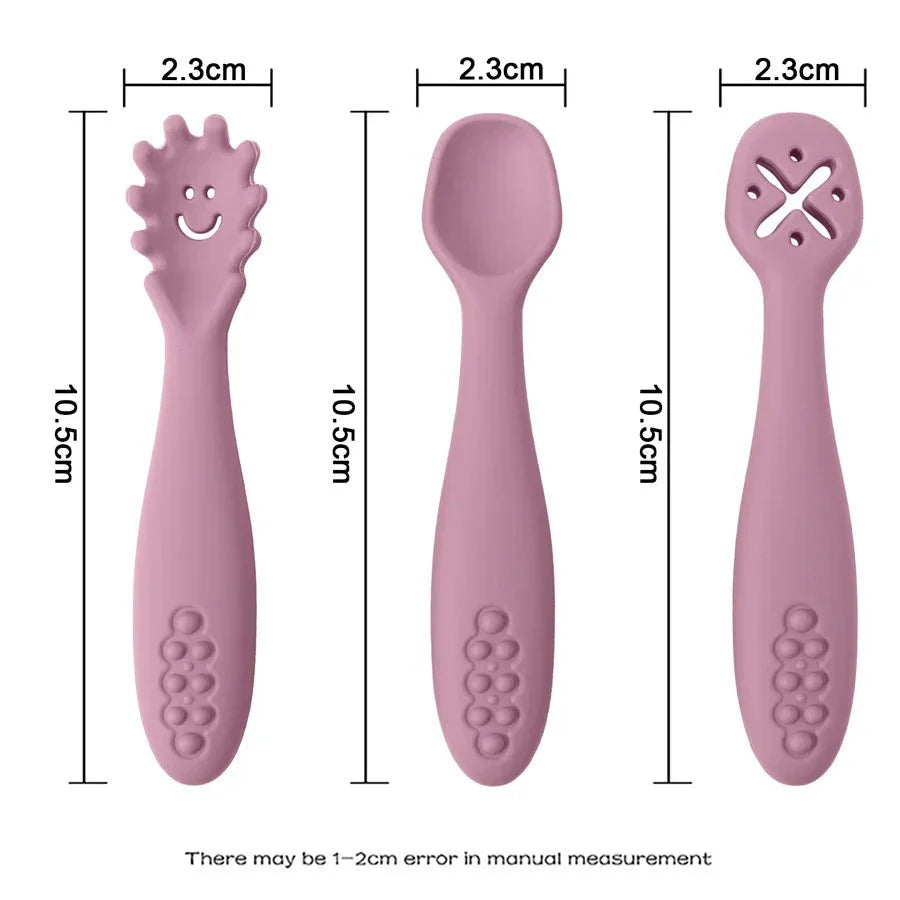 LEARN2EAT – Silicone Utensils Set for Babies & Toddlers (Spoon, Fork & Knife)