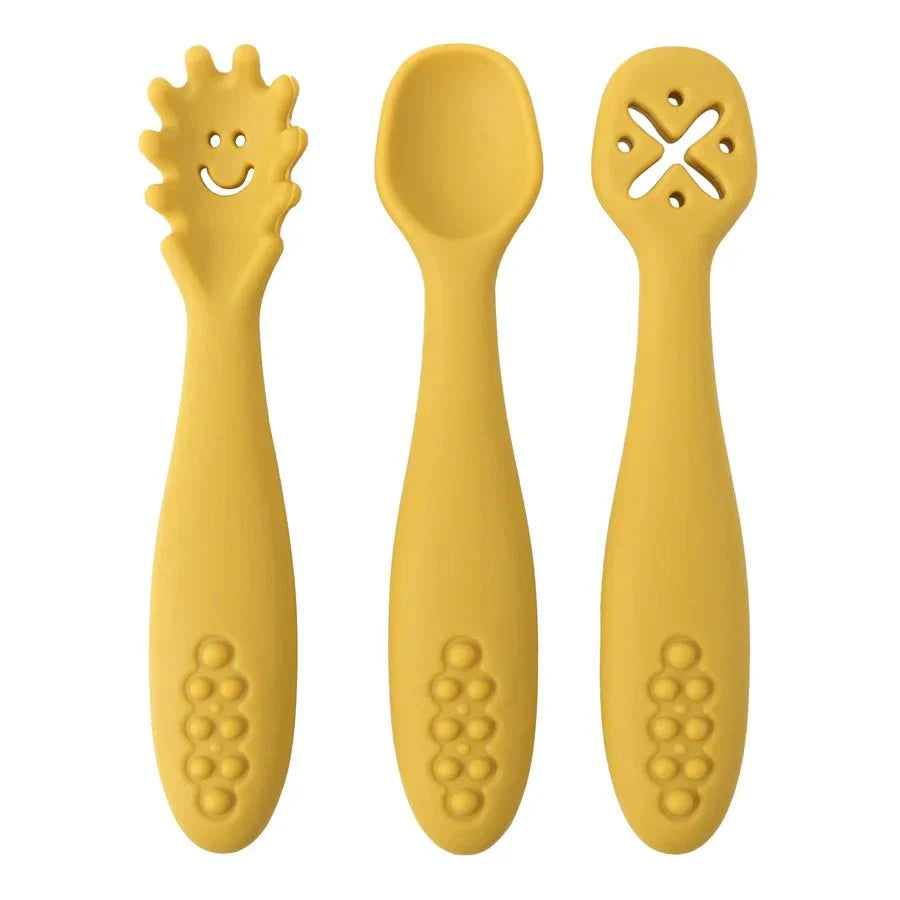 LEARN2EAT – Silicone Utensils Set for Babies & Toddlers (Spoon, Fork & Knife)