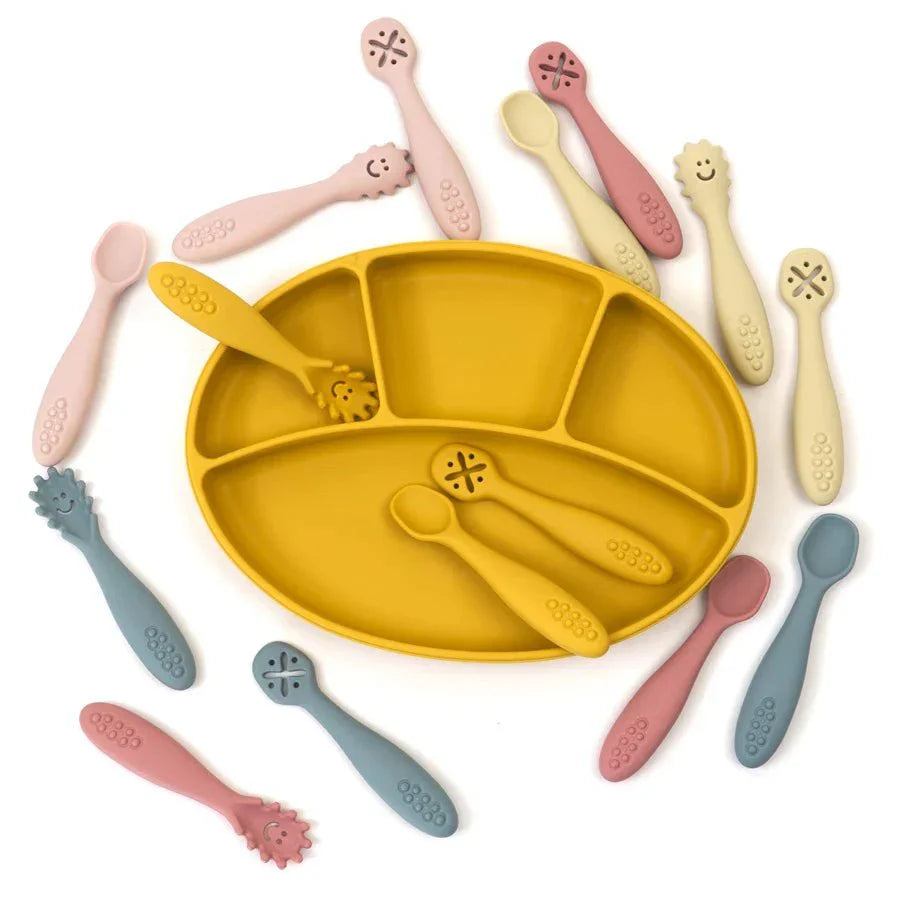 LEARN2EAT – Silicone Utensils Set for Babies & Toddlers (Spoon, Fork & Knife)