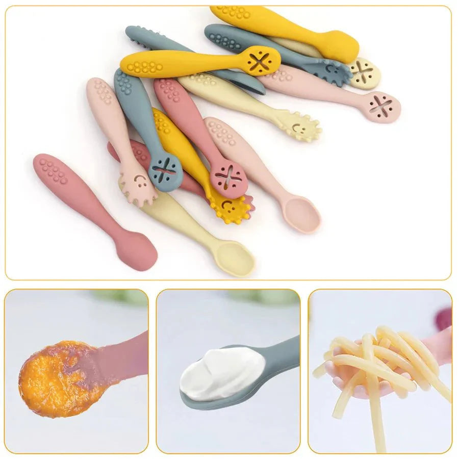 LEARN2EAT – Silicone Utensils Set for Babies & Toddlers (Spoon, Fork & Knife)