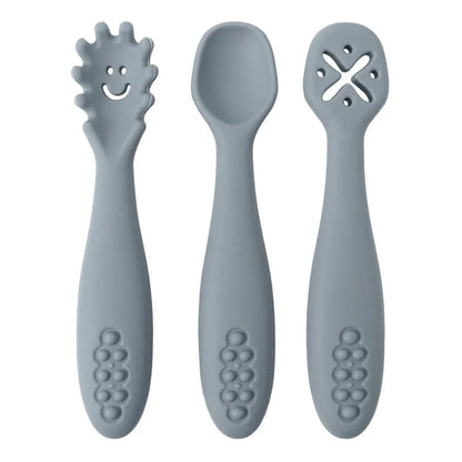 LEARN2EAT – Silicone Utensils Set for Babies & Toddlers (Spoon, Fork & Knife)