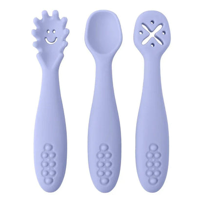 LEARN2EAT – Silicone Utensils Set for Babies & Toddlers (Spoon, Fork & Knife)