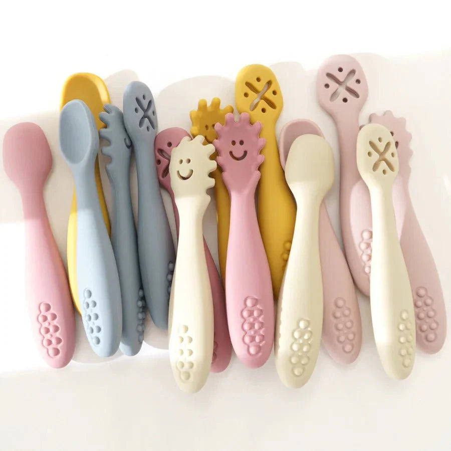 LEARN2EAT – Silicone Utensils Set for Babies & Toddlers (Spoon, Fork & Knife)