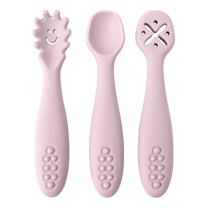 LEARN2EAT – Silicone Utensils Set for Babies & Toddlers (Spoon, Fork & Knife)