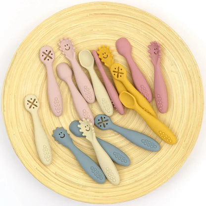 LEARN2EAT – Silicone Utensils Set for Babies & Toddlers (Spoon, Fork & Knife)