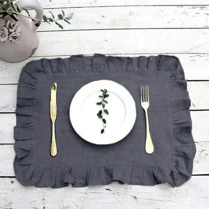 LINENBLOOM – Handcrafted Linen Napkin with Soft Ruffle Edge